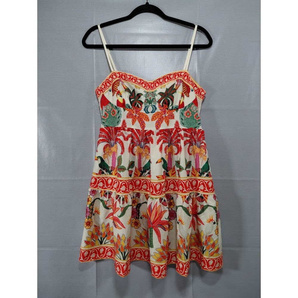 Travachic Floral Print Tropical Spaghetti Strap Mini Dress MED Multicolor‎